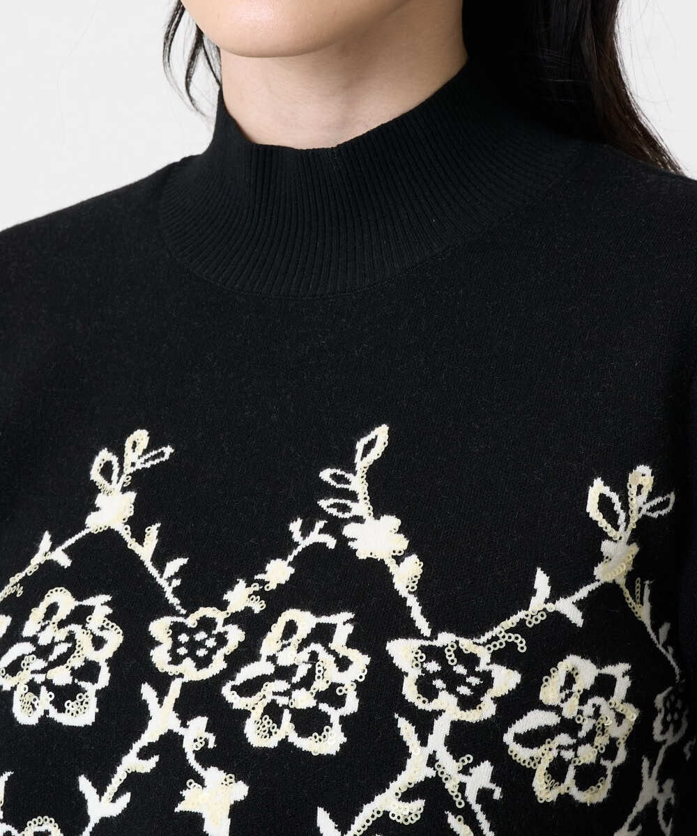 PRFCD02470 CHRISTIAN AUJARD(クリスチャン・オジャール) ジャガードニットプルオーバー ブラック