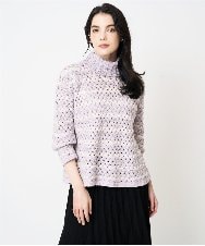 PRFCD05430 CHRISTIAN AUJARD(クリスチャン・オジャール) バスケットジャガードプルオーバーニット ラベンダー×アイボリー