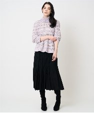 PRFCD05430 CHRISTIAN AUJARD(クリスチャン・オジャール) バスケットジャガードプルオーバーニット ラベンダー×アイボリー