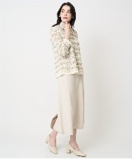 PRFCD05430 CHRISTIAN AUJARD(クリスチャン・オジャール) バスケットジャガードプルオーバーニット ベージュ×アイボリー