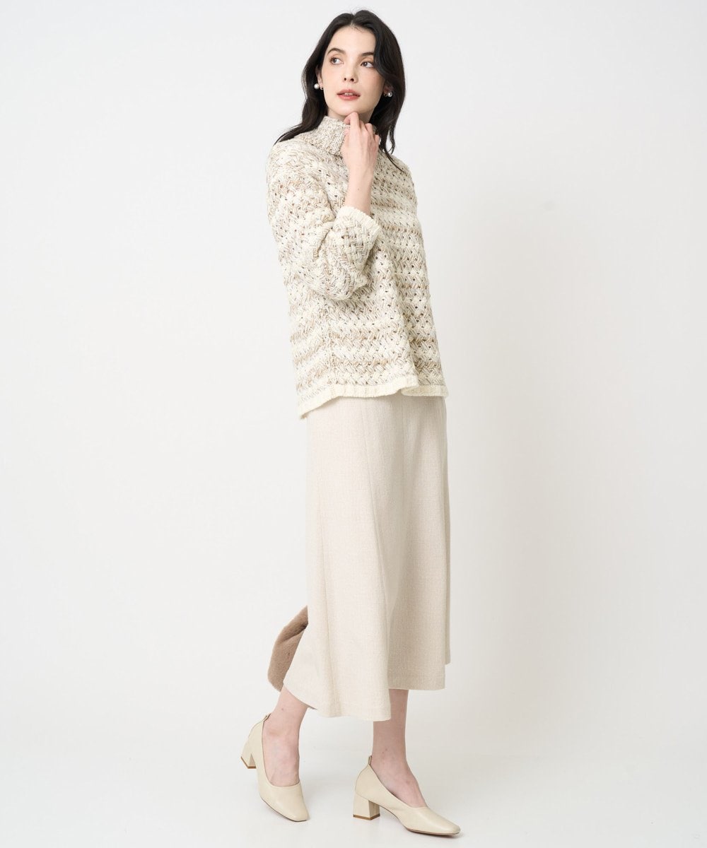 PRFCD05430 CHRISTIAN AUJARD(クリスチャン・オジャール) バスケットジャガードプルオーバーニット ベージュ×アイボリー