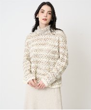 PRFCD05430 CHRISTIAN AUJARD(クリスチャン・オジャール) バスケットジャガードプルオーバーニット ベージュ×アイボリー