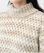 PRFCD05430 CHRISTIAN AUJARD(クリスチャン・オジャール) バスケットジャガードプルオーバーニット ベージュ×アイボリー