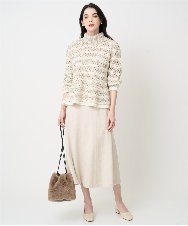 PRFCD05430 CHRISTIAN AUJARD(クリスチャン・オジャール) バスケットジャガードプルオーバーニット ベージュ×アイボリー