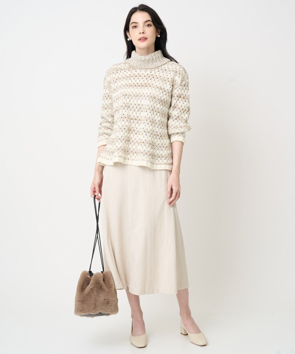 PRFCD05430 CHRISTIAN AUJARD(クリスチャン・オジャール) バスケットジャガードプルオーバーニット ベージュ×アイボリー