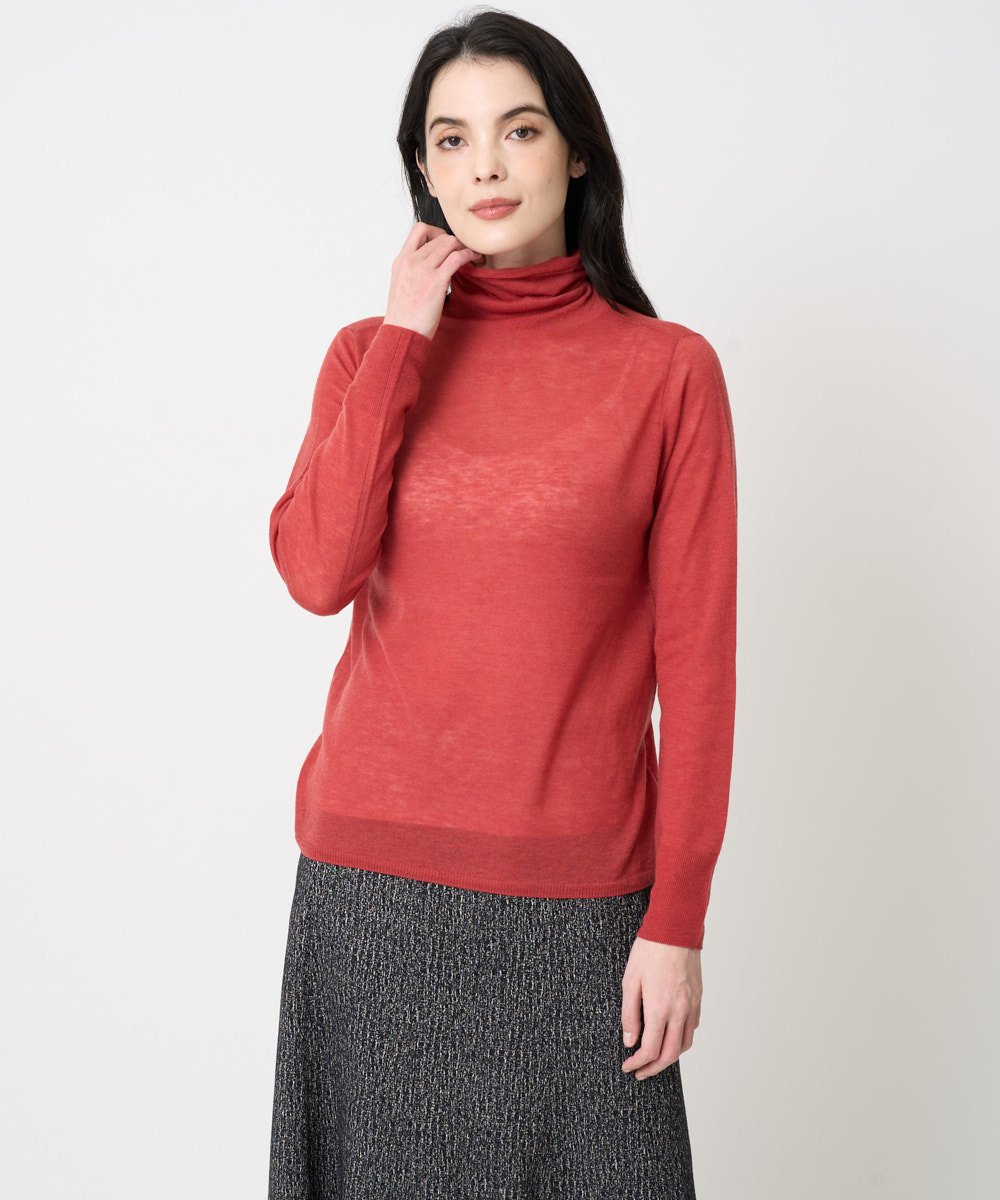 PRFCD07190 CHRISTIAN AUJARD(クリスチャン・オジャール) [肌触り良い･軽い]ベーシックプルオーバーニット レッド