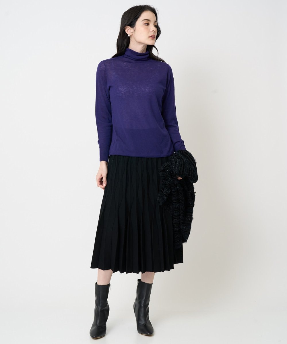 PRFCD07190 CHRISTIAN AUJARD(クリスチャン・オジャール) [肌触り良い･軽い]ベーシックプルオーバーニット パープル