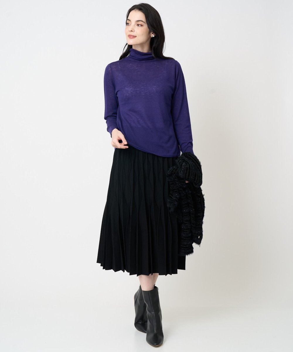 PRFCD07190 CHRISTIAN AUJARD(クリスチャン・オジャール) [肌触り良い･軽い]ベーシックプルオーバーニット パープル