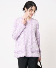 PRFCD08390 CHRISTIAN AUJARD(クリスチャン・オジャール) レーシージャガードニットプルオーバー ラベンダー