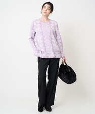 PRFCD08390 CHRISTIAN AUJARD(クリスチャン・オジャール) レーシージャガードニットプルオーバー ラベンダー