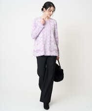 PRFCD08390 CHRISTIAN AUJARD(クリスチャン・オジャール) レーシージャガードニットプルオーバー ラベンダー