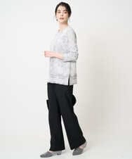 PRFCD08390 CHRISTIAN AUJARD(クリスチャン・オジャール) レーシージャガードニットプルオーバー ライトグレー