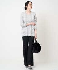 PRFCD08390 CHRISTIAN AUJARD(クリスチャン・オジャール) レーシージャガードニットプルオーバー ライトグレー