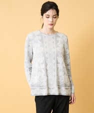 PRFCD08390 CHRISTIAN AUJARD(クリスチャン・オジャール) レーシージャガードニットプルオーバー ライトグレー