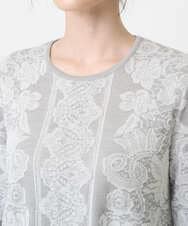 PRFCD08390 CHRISTIAN AUJARD(クリスチャン・オジャール) レーシージャガードニットプルオーバー ライトグレー