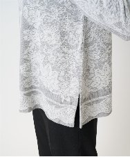 PRFCD08390 CHRISTIAN AUJARD(クリスチャン・オジャール) レーシージャガードニットプルオーバー ライトグレー