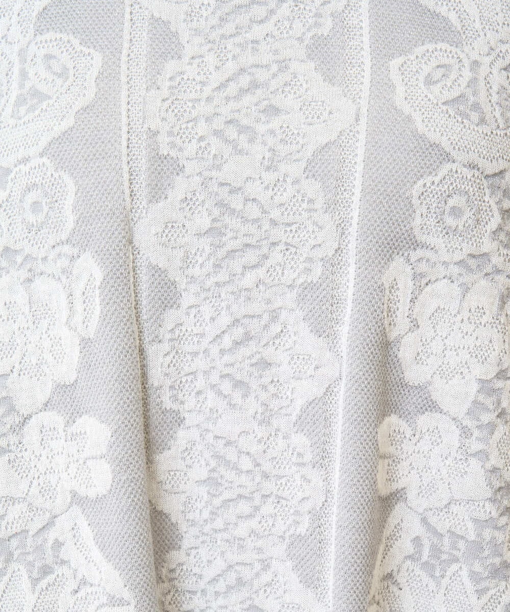 PRFCD08390 CHRISTIAN AUJARD(クリスチャン・オジャール) レーシージャガードニットプルオーバー ライトグレー