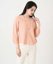 PRFEE02290 CHRISTIAN AUJARD(クリスチャン・オジャール) [アンサンブル対応]ホールガーメントニットプルオーバー サーモンピンク