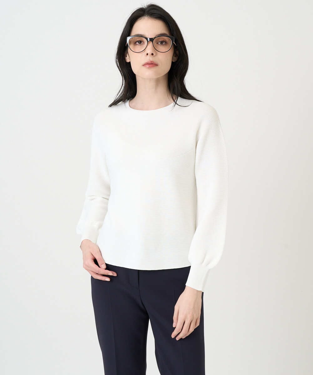 PRFEE02290 CHRISTIAN AUJARD(クリスチャン・オジャール) [アンサンブル対応]ホールガーメントニットプルオーバー アイボリー