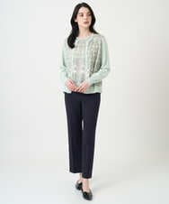 PRFEE03390 CHRISTIAN AUJARD(クリスチャン・オジャール) [アンサンブル対応]レーシーオーナメントプリントトップス グリーン系