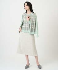 PRFEE03390 CHRISTIAN AUJARD(クリスチャン・オジャール) [アンサンブル対応]レーシーオーナメントプリントトップス グリーン系