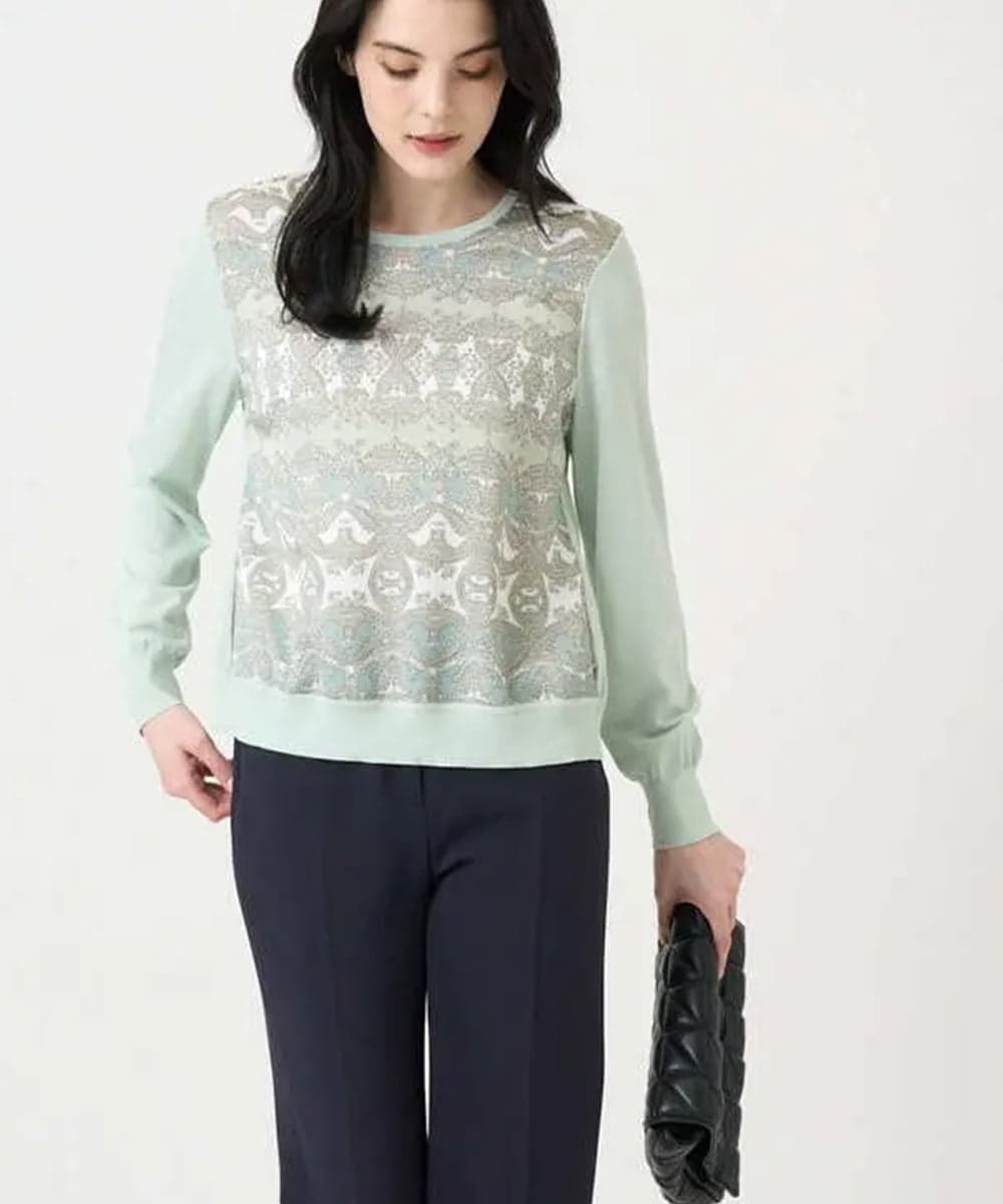 PRFEE03390 CHRISTIAN AUJARD [アンサンブル対応]レーシーオーナメントプリントトップス