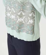 PRFEE03390 CHRISTIAN AUJARD(クリスチャン・オジャール) [アンサンブル対応]レーシーオーナメントプリントトップス グリーン系