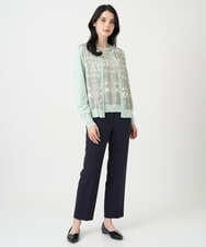 PRFEE03390 CHRISTIAN AUJARD(クリスチャン・オジャール) [アンサンブル対応]レーシーオーナメントプリントトップス グリーン系