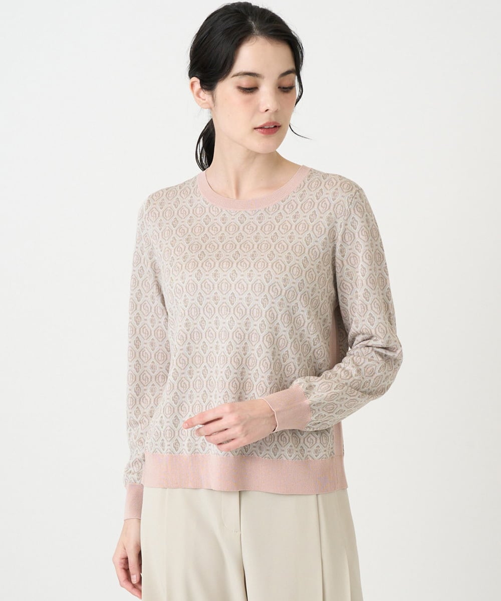 PRFEE13330 CHRISTIAN AUJARD(クリスチャン・オジャール) ジオメトリックジャカードニット ピンク