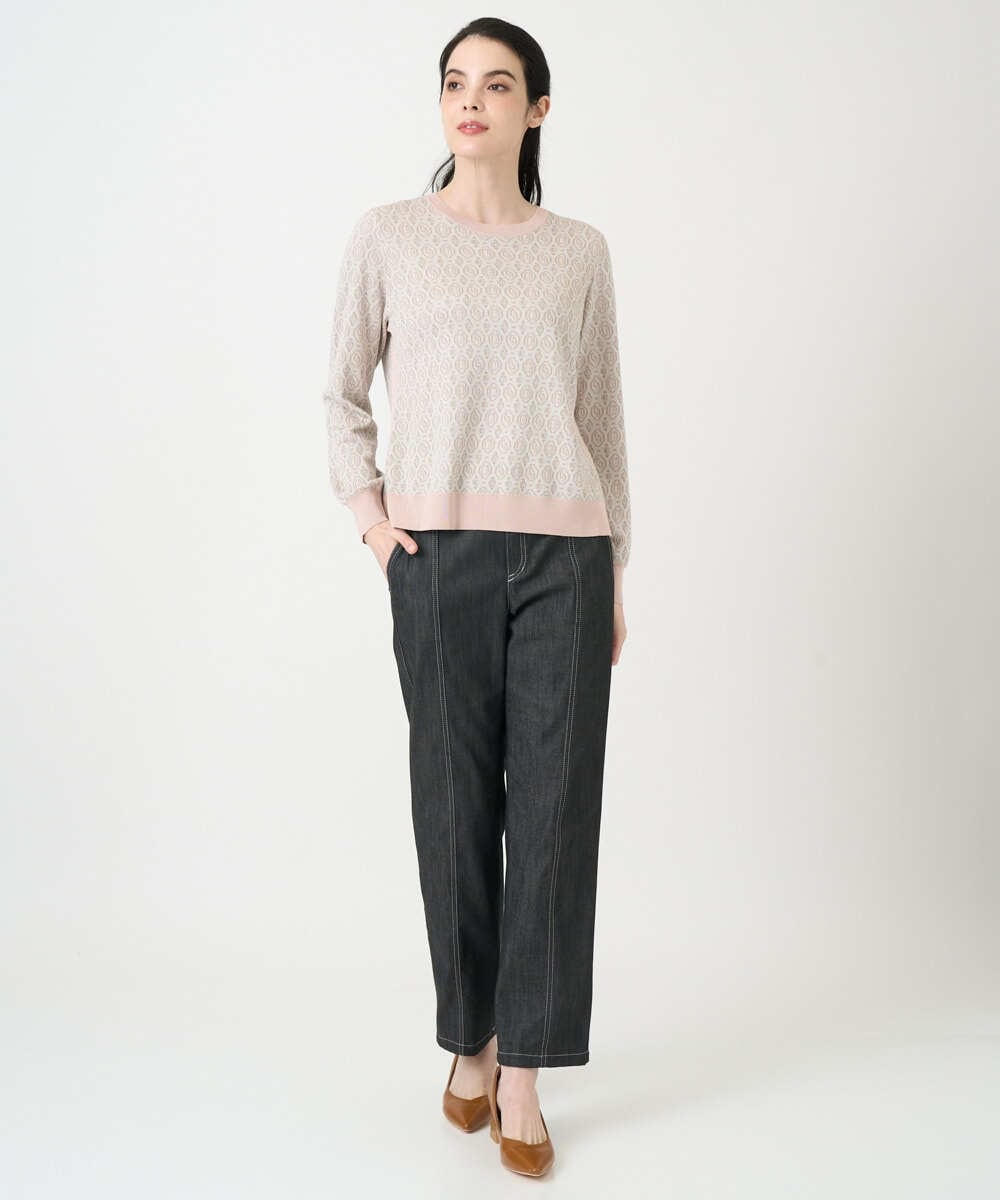 PRFEE13330 CHRISTIAN AUJARD(クリスチャン・オジャール) ジオメトリックジャカードニット ピンク