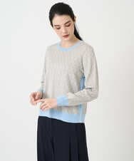 PRFEE13330 CHRISTIAN AUJARD(クリスチャン・オジャール) ジオメトリックジャカードニット ライトブルー