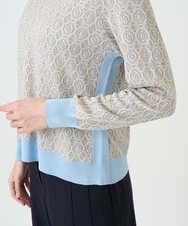 PRFEE13330 CHRISTIAN AUJARD(クリスチャン・オジャール) ジオメトリックジャカードニット ライトブルー