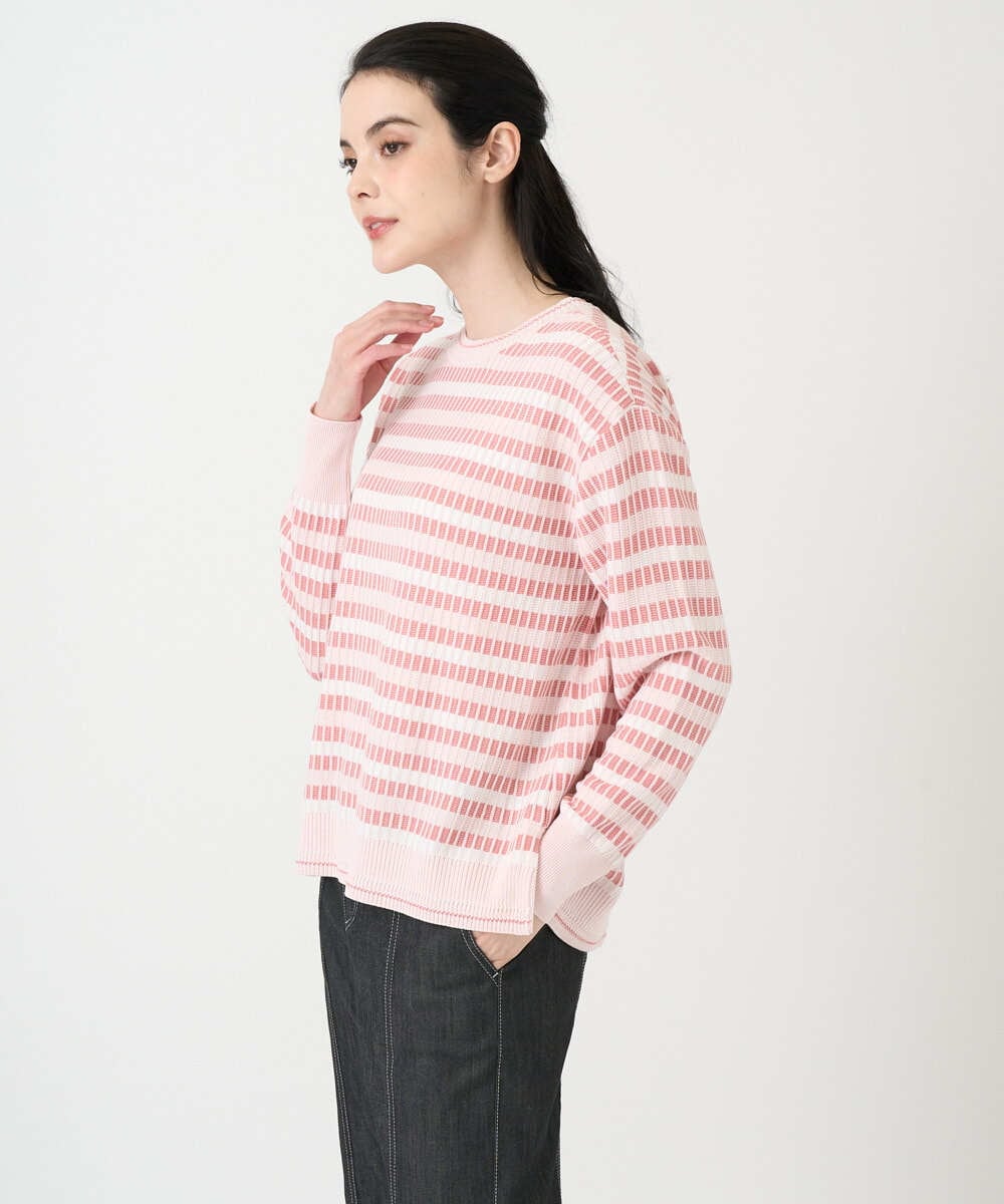 PRFEE20360 CHRISTIAN AUJARD(クリスチャン・オジャール) タックボーダーニットプルオーバー ピンク