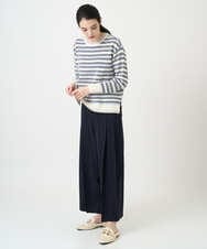 PRFEE20360 CHRISTIAN AUJARD(クリスチャン・オジャール) タックボーダーニットプルオーバー ネイビー