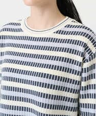 PRFEE20360 CHRISTIAN AUJARD(クリスチャン・オジャール) タックボーダーニットプルオーバー ネイビー