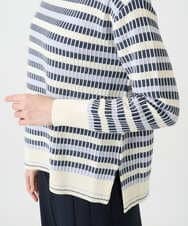 PRFEE20360 CHRISTIAN AUJARD(クリスチャン・オジャール) タックボーダーニットプルオーバー ネイビー