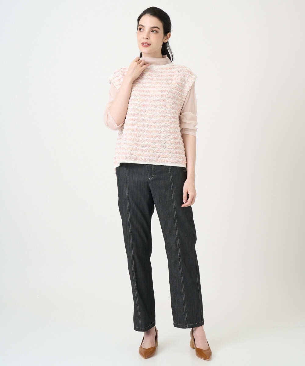 PRFEE21390 CHRISTIAN AUJARD(クリスチャン・オジャール) ファンシーツイードベスト ピンク