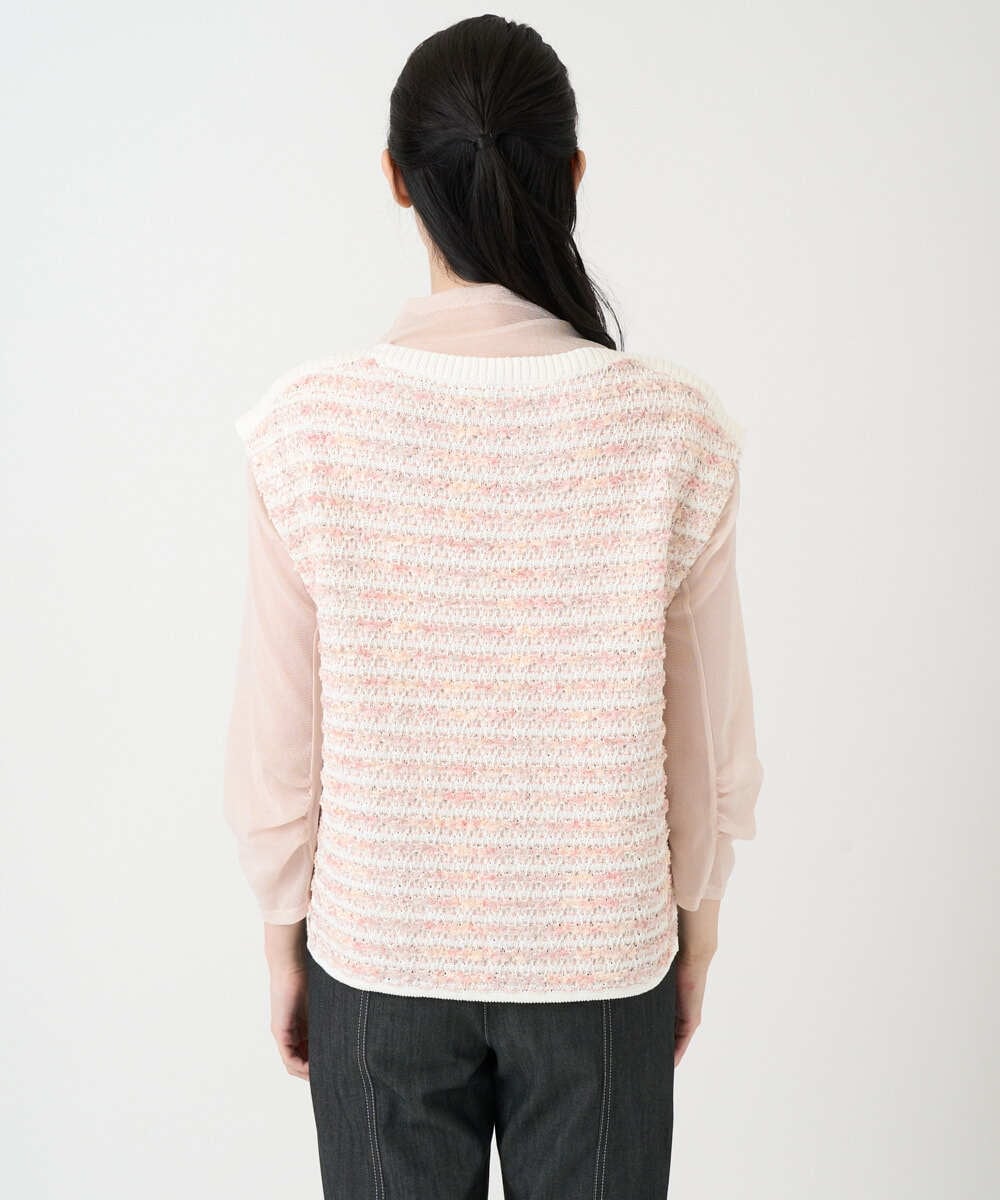 PRFEE21390 CHRISTIAN AUJARD(クリスチャン・オジャール) ファンシーツイードベスト ピンク