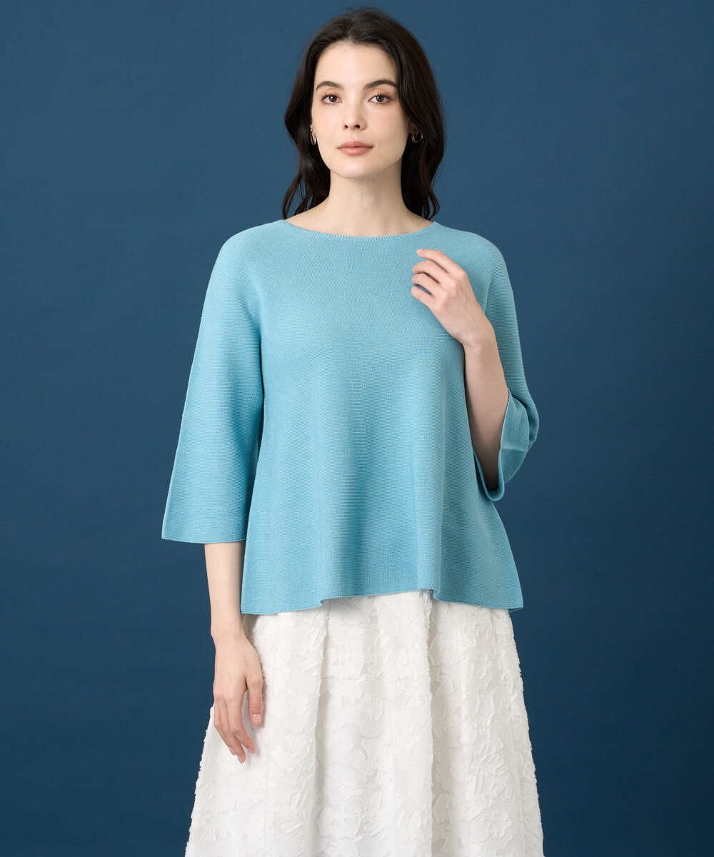 PRFGD22290 CHRISTIAN AUJARD(クリスチャン・オジャール) リネンライクホールガーメントニット ライトブルー