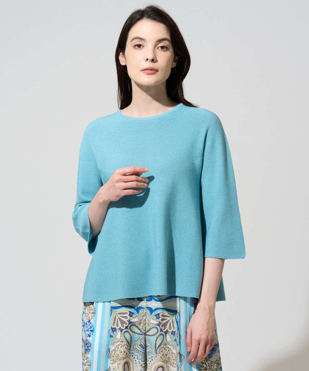 PRFGD22290 CHRISTIAN AUJARD(クリスチャン・オジャール) リネンライクホールガーメントニット ライトブルー