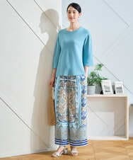 PRFGD22290 CHRISTIAN AUJARD(クリスチャン・オジャール) リネンライクホールガーメントニット ライトブルー