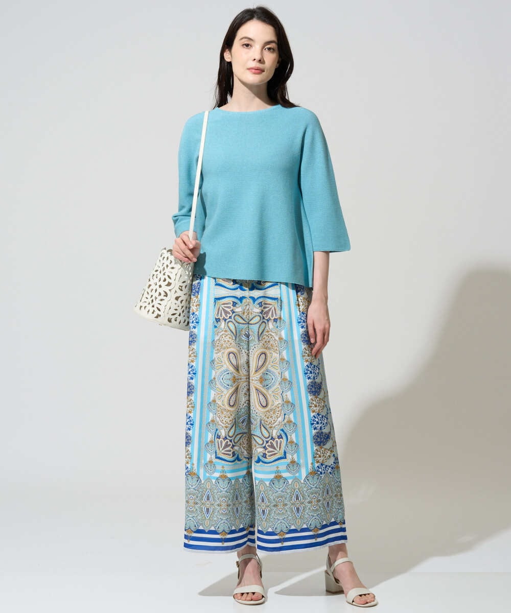 PRFGD22290 CHRISTIAN AUJARD(クリスチャン・オジャール) リネンライクホールガーメントニット ライトブルー