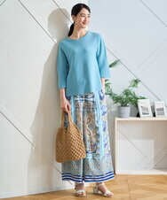 PRFGD22290 CHRISTIAN AUJARD(クリスチャン・オジャール) リネンライクホールガーメントニット ライトブルー