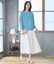 PRFGD22290 CHRISTIAN AUJARD(クリスチャン・オジャール) リネンライクホールガーメントニット ライトブルー