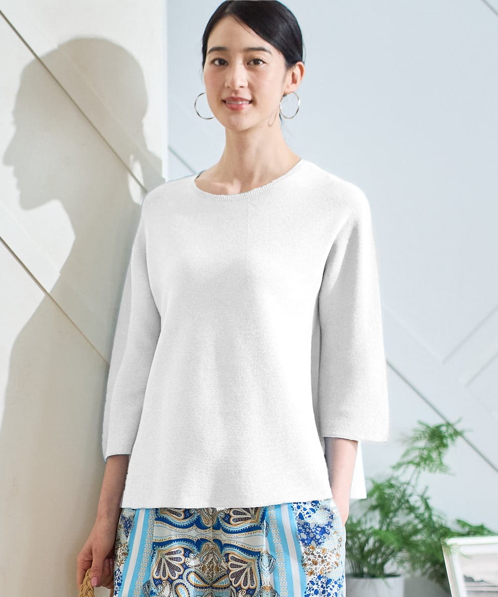 PRFGD22290 CHRISTIAN AUJARD(クリスチャン・オジャール) リネンライクホールガーメントニット ホワイト