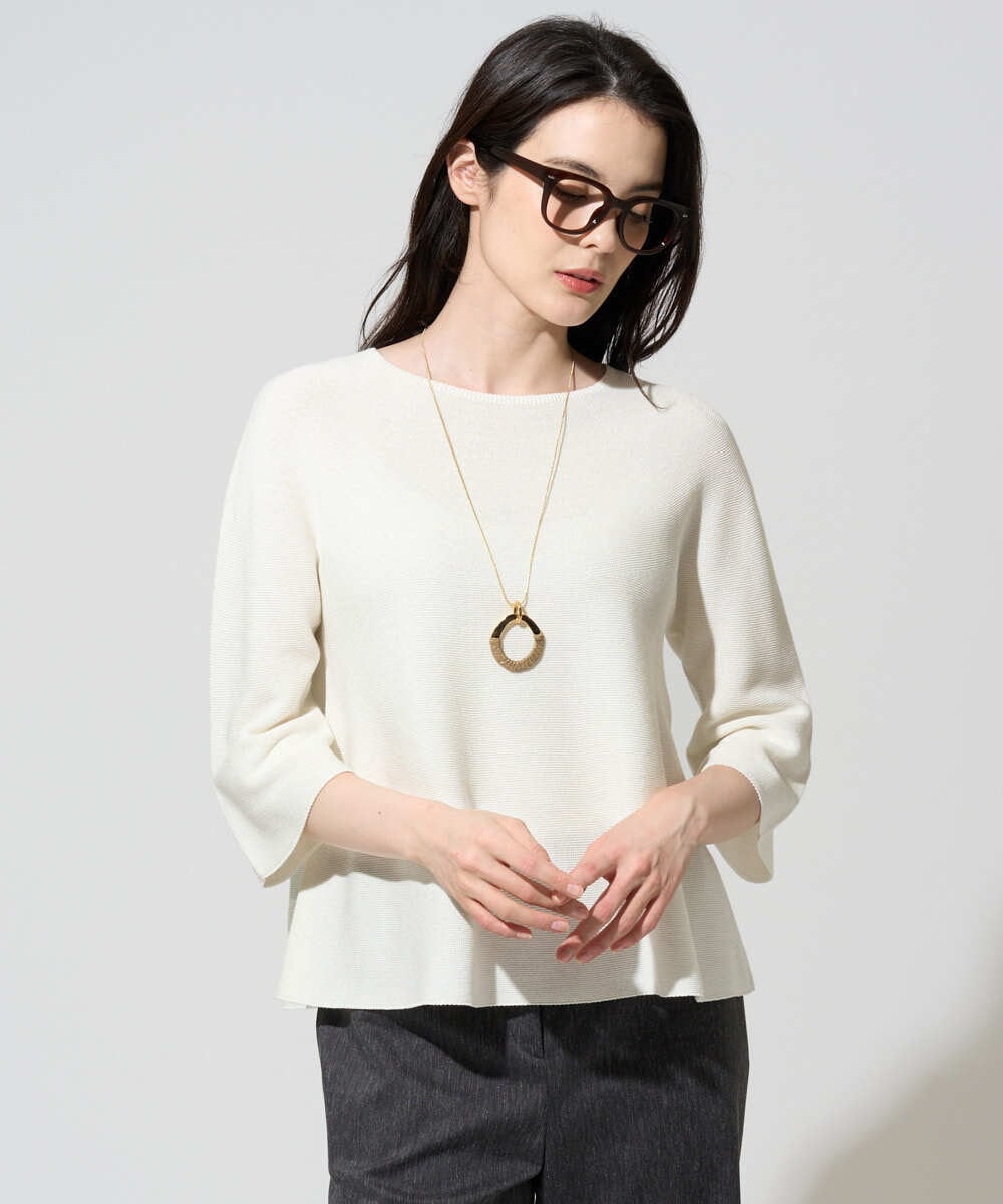 PRFGD22290 CHRISTIAN AUJARD(クリスチャン・オジャール) リネンライクホールガーメントニット ホワイト