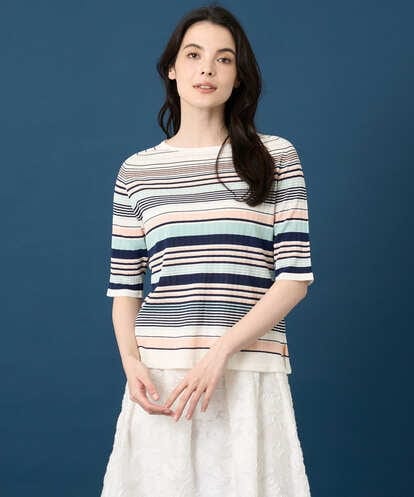 PRFGD27270 CHRISTIAN AUJARD マルチボーダーニットプルオーバー