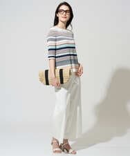 PRFGD27270 CHRISTIAN AUJARD(クリスチャン・オジャール) マルチボーダーニットプルオーバー ピンク系