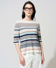 PRFGD27270 CHRISTIAN AUJARD(クリスチャン・オジャール) マルチボーダーニットプルオーバー ピンク系