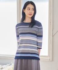 PRFGD27270 CHRISTIAN AUJARD(クリスチャン・オジャール) マルチボーダーニットプルオーバー ブルー系